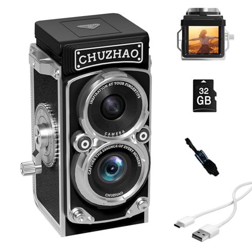 Mini Retro Digital Camera 12MP 1080P Vlogging with 32GB