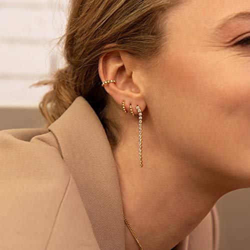 Mevecco 18K Gold Plated Huggie Earrings Cute Tiny Beads Hoop Earrings For Women Jewelry Gift #TOP1