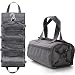 4-in-1 Hanging Toiletry Bag Travel Toiletries Bag for Women & Men - Roll Up Compact Cosmetic Kit with Hook | Waterproof, TSA Approved Removable Carry On Pouches (Heather Gray)