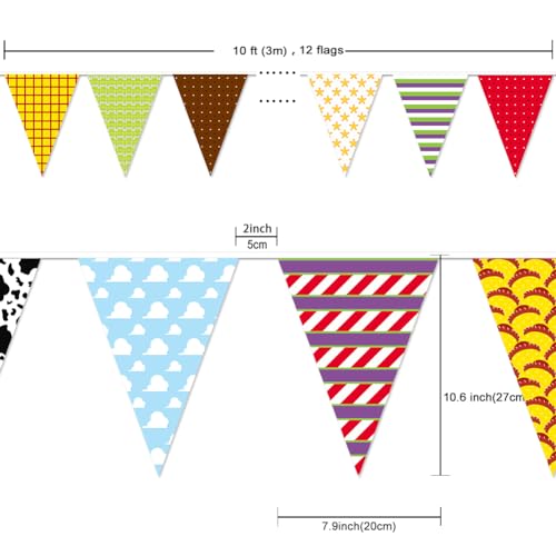 Image of Fabric Pennant Banner for Toy and Story Themed Birthday Party Decorations, Toy Inspired Story Party Decorations and Supplies, Birthday Yard Sign