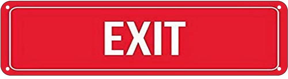 Exit Retro Tin Signs Aluminum Metal Sign for Kitchen Home Garden Wall Bar Cafe Decor 4x16 Inch
