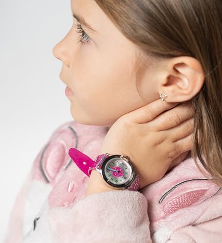 Kiddus Girls Analogue Watch. Stylish & Educational Wristwatch for Ages 5 and Up. Japanese Quartz Movement. Glitter Design. Heart…2