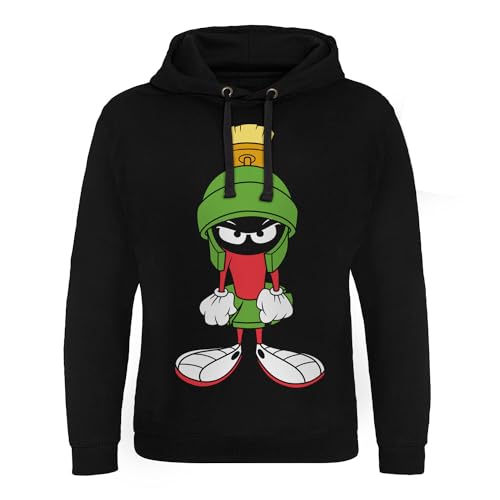 Looney Tunes Officially Licensed Marvin The Martian Attitude Epic Hoodie (Black), Large
