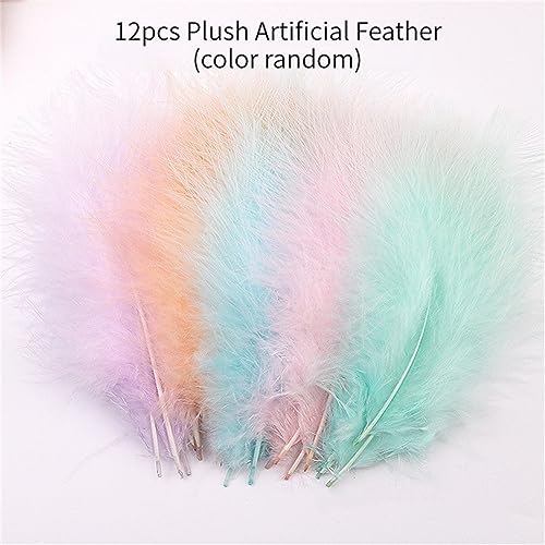 Éventail pliant à plumes robuste 43x25cm contre la chaleur avec style - 7