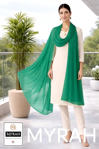 Image of MYRAH Chiffon Solid Casual Daily Use Dupatta For Women's & Girls Length - 2.50 Meter