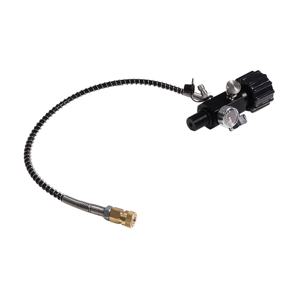 M18X1.5 PCP Serbatoio Gauge Valvola di Carica per bombole di 6000 Tubo da 50 cm, Nero