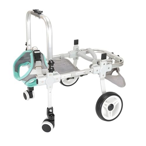 MENGLANSI Stable 4-Wheel Canine Cart with Adjustable Straps for Rear Leg Weakness Rear Leg Dogcart