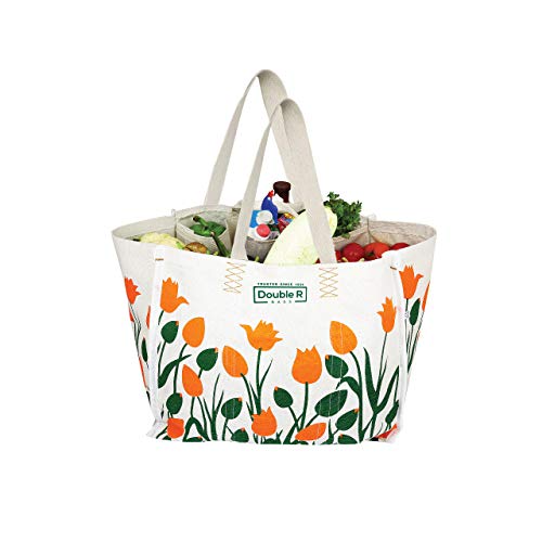 Image of DOUBLE R BAGS Reusable Heavy Duty Waterproof Shopping Bag with Long Handles | Large Grocery, Vegetable & Kitchen Storage Carry Bag | Multipurpose Jhola /Thela | Durable Reusable Tote Bag for Daily Use