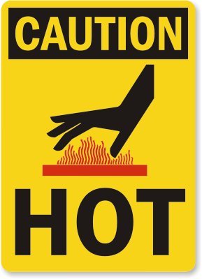 Panneau Caution - Hot en aluminium pour sécuriser votre cuisine et atelier