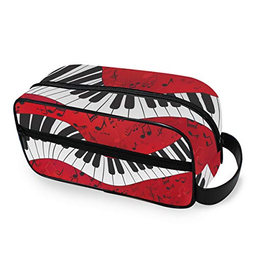 Preisvergleich Produktbild Tragbare Werkzeuge Kosmetik Zug Fall Kulturbeutel Musik Abstraktes Klavier Mit Partituren Beauty Travel Storage Makeup Bag