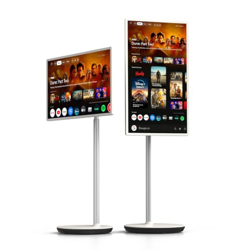 Image of HORION 32 inch Portable Google TV with Wheels, Voice Remote, Mobile Smart TV