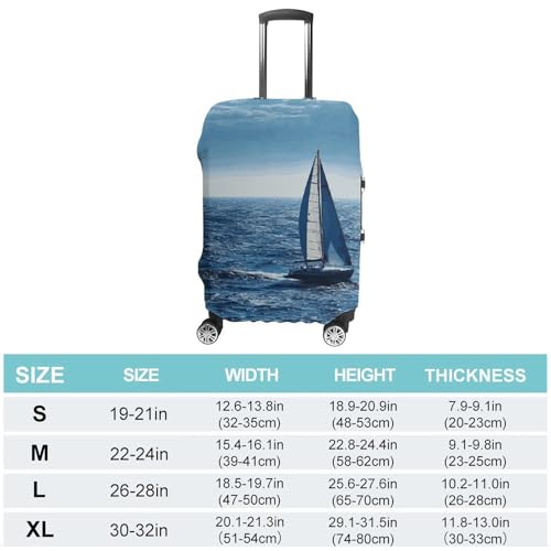 Blue Sea Sailboat Luggage Cover Washable Elastic Suitcase Cover, Anti Scratch Personalized Suitcase Protectors, Fashion Baggage Covers For Travel2