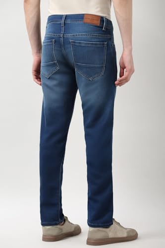 Image of Peter England Men's Slim Tapered Jeans | Denim | Premium | Modern Fit