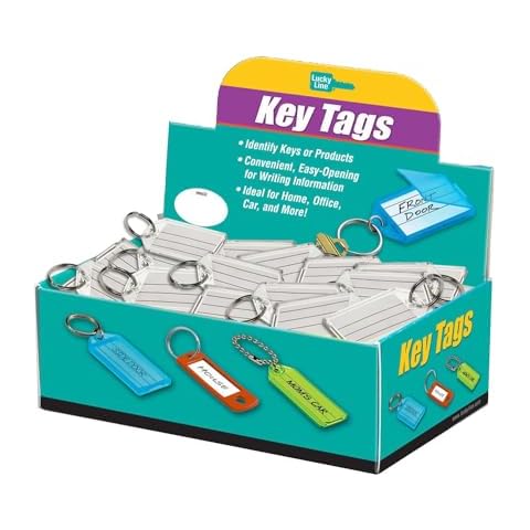 Lucky Line Extra Strength Key Tag with Split Ring, Clear, 100 Per Display Box (20400) Cover