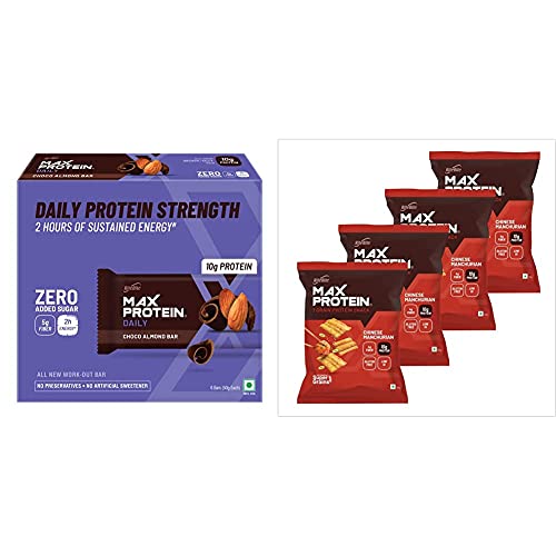 Ritebite Max Protein Daily Choco Almond (Pack of 6) & Max Protein Chips - Chinese Manchurian 60g - Pack of 4 (B097DF3QG9) Amazon Price History, Amazon Price Tracker