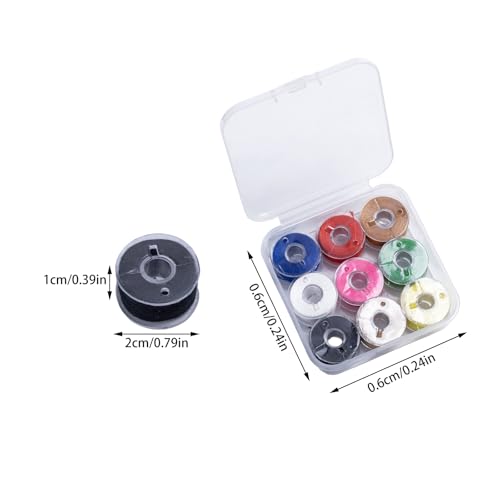 18 piezas hilos preenhebrados para máquinas de coser miniatura 2