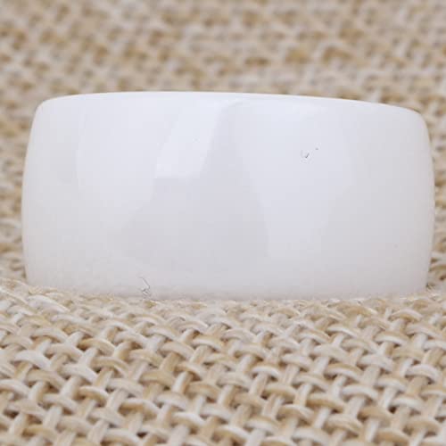 Eternllery 12Mm High Polished Classic Simple Plain White Ceramic Wedding Band Ring (White, 7) #TOP4