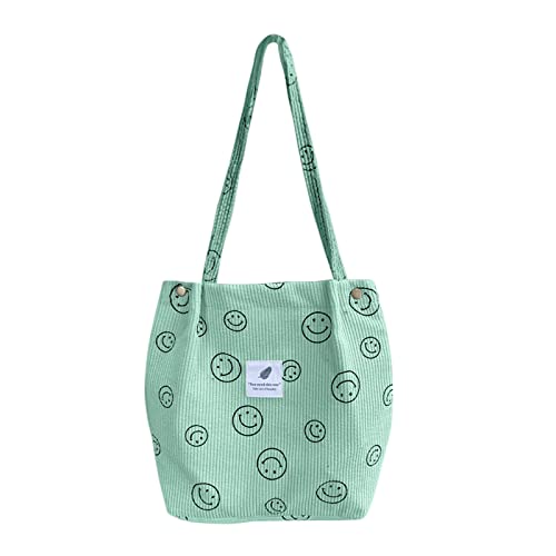 Image of JARKJARD Corduroy Tote Bag Aesthetic Cute Tote Bags Large School Shoulder Bags for TeenGirls Trendy Stuff