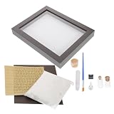 Recuerdo: hecho con material de tablero de densidad para garantizar la longevidad y durabilidad de las impresiones de sus manos y huellas, decoración de guardería, marco de huellas