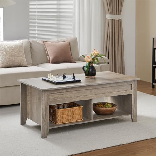 Table basse relevable coffre gris 104,5 cm Yaheetech