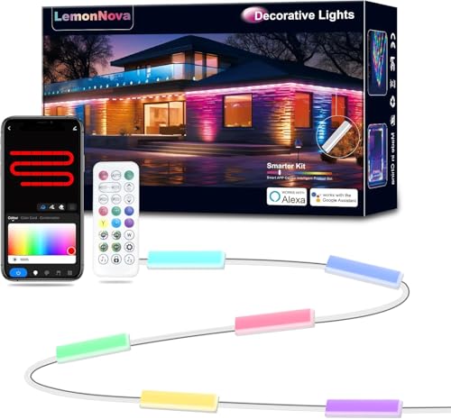 LemonNova LED Window Lights Waterproof Storefront Lights RGB Module Lights for Business, Smart Color LED Light Strip for Advertising Signs Store Light 20FT, Compatible with Alexa & Google Assistant