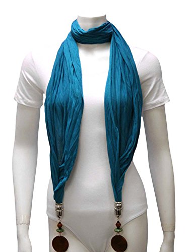 Luxury Divas Linen Scarf With Wood Bead Trim3