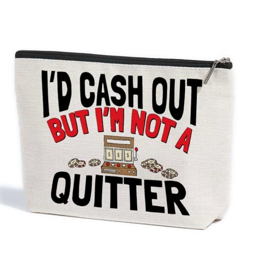 ZHAMEN Funny Gifts Makeup Bag Gambling Gifts Makeup Pouch Christmas Birthday Gifts for Gambler Casino Lover Friends Her Women Sister Coworkers Cosmetic Travel Bag
