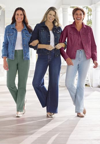 Best Plus Size Jeans for Big Stomach for Women: 11 Confidence-Boosting Styles You'll Love (2026) 3 Woman Within Stretch Denim Wide-Leg Five-Pocket Jeans