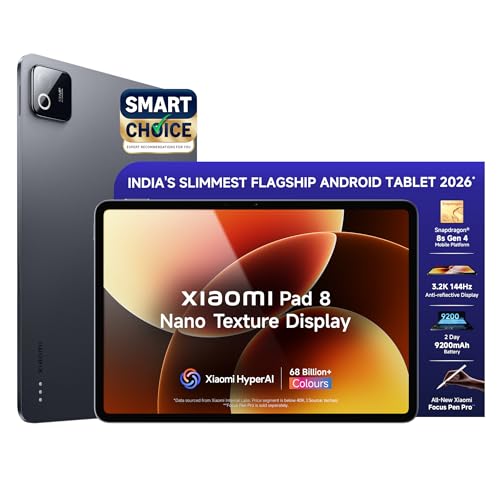 Image of XIAOMI Pad 8 Nano Texture Display [Smartchoice] Flagship Snapdragon 8s Gen 4 |11.2 inch 3.2K | 12GB, 256GB | Anti-Reflective | Ultra Slim Metal Design | 9200mAh Battery HyperAI | Wi-Fi 7 | Graphite Grey