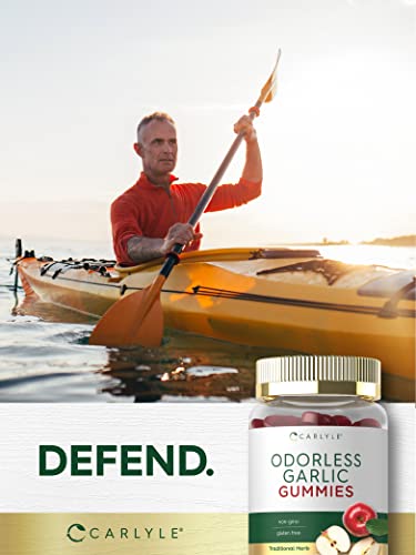 Carlyle Odorless Garlic Gummies | 60 Count | Natural Apple Flavor | Vegan, Non-Gmo, Gluten Free #TOP5