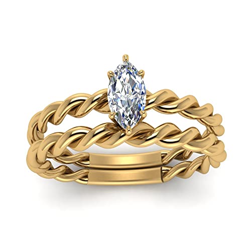 Juego de novia solitario marquesa chapado en oro para regalo de aniversario en tallas 47 a 70 2