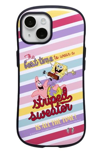 iFace First Class スポンジ・ボブ iPhone 15 ケース (スポンジ・ボブ/ストライプ)【スマホケース 耐衝撃 アイフェイス アイフォン15 iphone15 カバー ストラップホール付き】