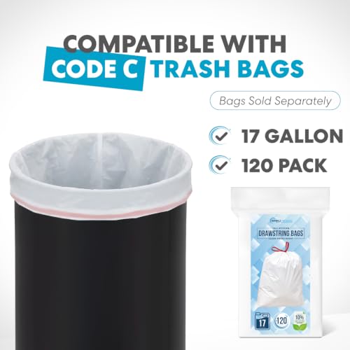Image of Simpli-Magic 16 Gallon (60L) Open Top Trash Can - Round Commercial Trash Can - Smudge-Resistant, Easy to Clean, Non-Skid Base, Stainless Steel (2 Pack)