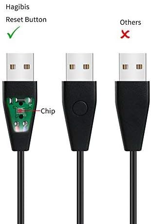 Compatible for Fitbit Alta HR Charger with Reset Button Hagibis Replacement Charging Cable with Reversible Plug USB Connector for Fitbit Alta HR (2 Pcs)-Not for Fitbit Alta (2 Pcs)