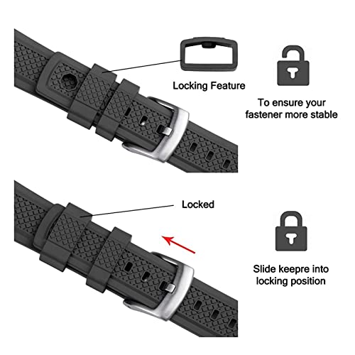 Correa impermeable 20mm 22mm que evita la pérdida del reloj HMJGDZG 6