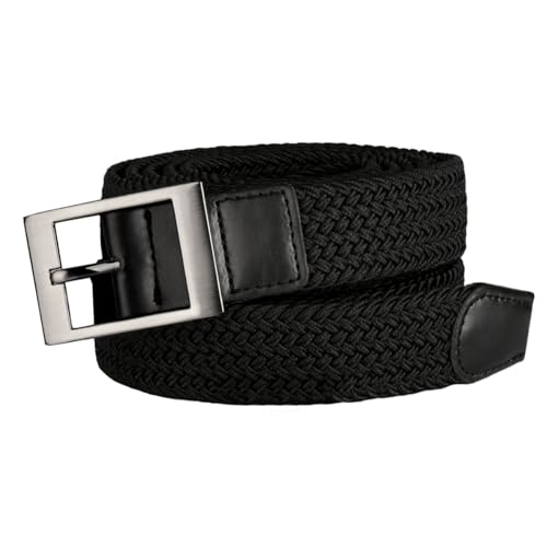 Mens Plus Size Belts 39'' to 75'' Casual Black Braided Elastic Stretch Fabric Woven Web Belt Work Golf Jeans3