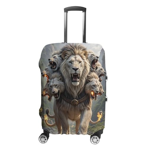 Nine Lions Luggage Cover, Elastic Luggage Protector Fits 19-32in Suitcases, Washable & Anti-Scratch Suitcase Cover for Men Women L