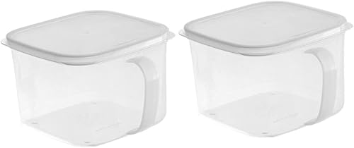 2 recipientes herméticos para almacenamiento de alimentos con tapas, contenedores de plástico transparente para cocina y refrigerador, ideal para
