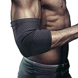 KOMFORT - Das An- und Ausziehen der Aktivbandage gelingt im Handumdrehen, da der Ellenbogenschoner aus elastischem Material gefertigt ist, welches sich durch eine hohe Dehnbarkeit und Tragekomfort auszeichnet. Da die Gelenkbandage sehr dünn ist, kann sie unauffällig unter langärmliger Kleidung getragen werden. Die Bandage kann sowohl am rechten als auch am linken Arm getragen werden.