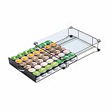 ZCDCP K Cup Holder Drawer Storage,with Crystal Tempered Glass Top,Compatible with K-Cups,Office Kitchen Counter Organizer,(42 pods)