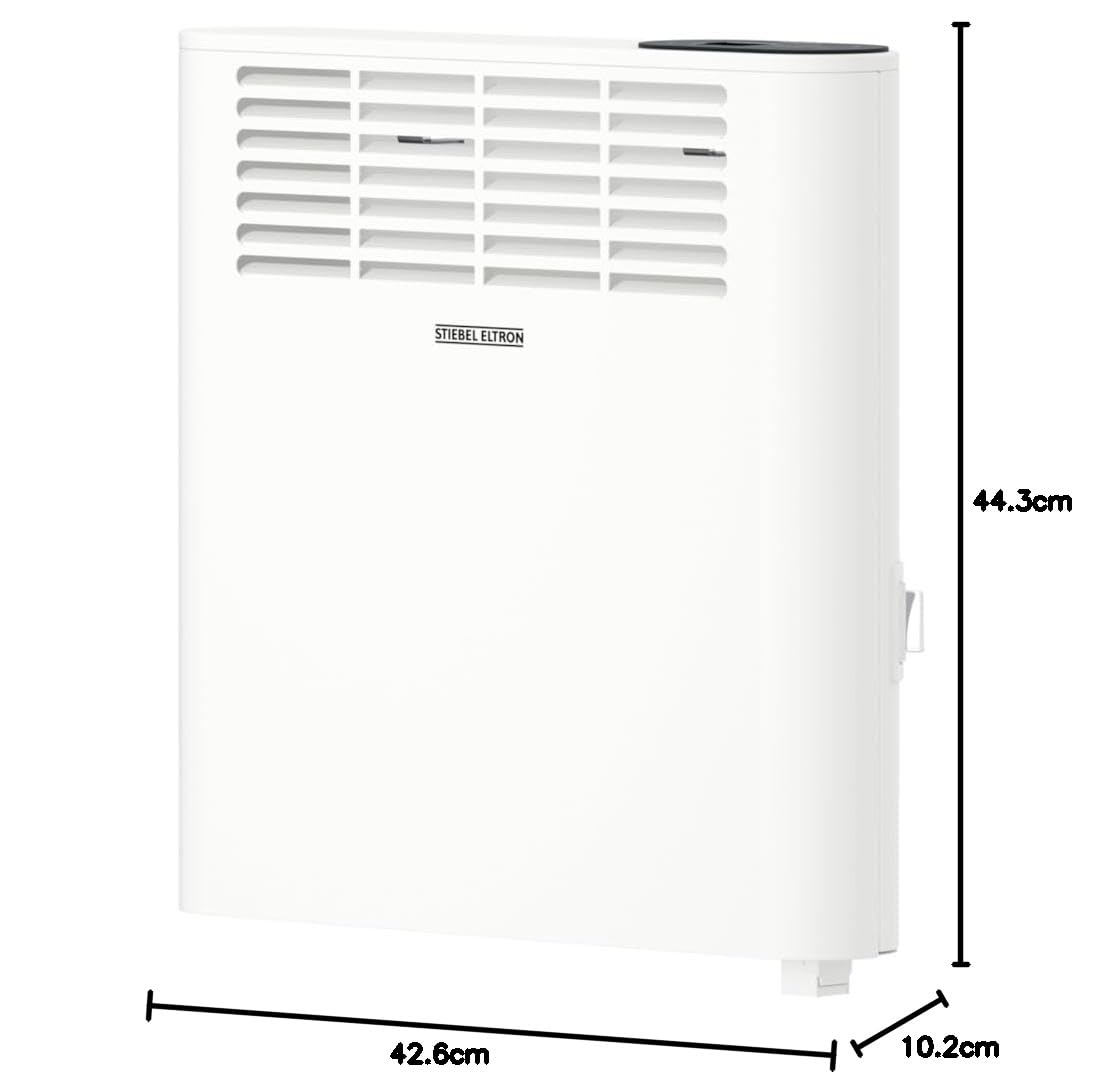 STIEBEL ELTRON Convector de pared CNS 1000 Plus LCD, 1 kW para aprox. 12 m², certificado TÜV, pantalla LCD, temporizador semanal, calefacción eléctrica, ahorro de energía, blanco