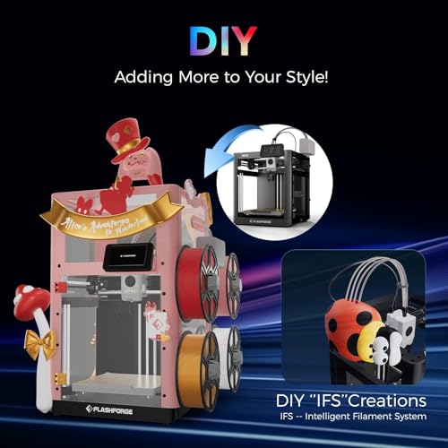 Flashforge AD5X Multicolor-3D-Drucker für Hochgeschwindigkeitsdruck in Vier Farben, maximale Geschwindigkeit 600 mm/s, automatische Nivellierung per Knopfdruck, Multi-Material-3D-Drucker mit IFS