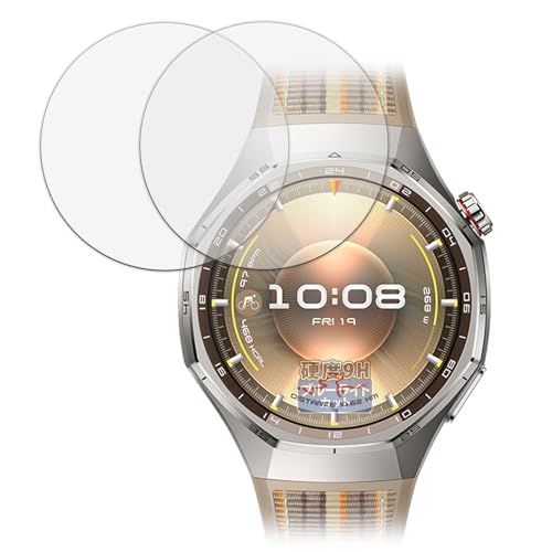 Kayo&Karin フィルム HUAWEI WATCH GT 6 Pro (2枚セット) 向けの 保護フィルム 9H (強化ガラス 同等の高硬度) ブルーライトカット 反射低減 日本製