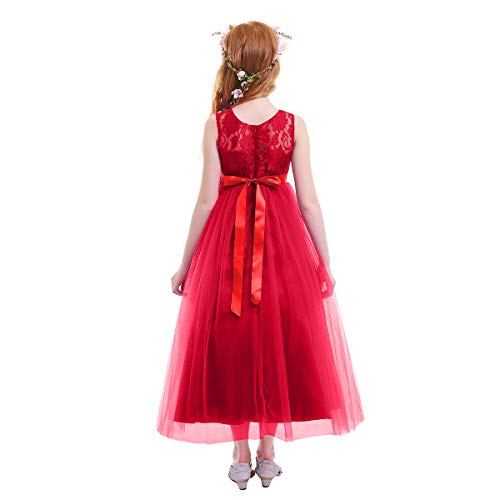 Vestido de princesa para niña sin mangas largo para desfiles 4