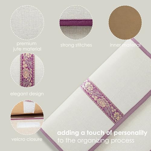 Image of Shuban Jute Document File Folder | Eco-Friendly A4 Size Envelope Folder with Velcro Closure | Multipurpose Certificate, Office, School & Travel Document Organizer (Style -1- Jute Folder- 1 Pcs)