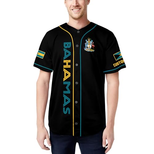 Camiseta personalizada de béisbol Bahamas para hombres, jersey Bahamas para hombres, jersey de béisbol Bahamas miniatura 2
