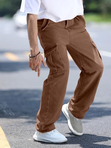 Image of AVANOVA Men's Cargo Jeans Slim Fit | Stylish Stretch Denim Trousers with Multi Pockets | Casual Wear Pants for Men | Comfortable Daily & Office Denim Wear Bottoms (Jeans 250)