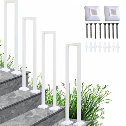 Rampe D'escalier en Forme de U, Main Courante Pour Escalier, Garde-Corps D'escalier, Rambarde Escalier Intérieur, Rambarde en U 35-110CM, Balustrade Nordique D'escaliers de Villa (35CM, U-blanc)