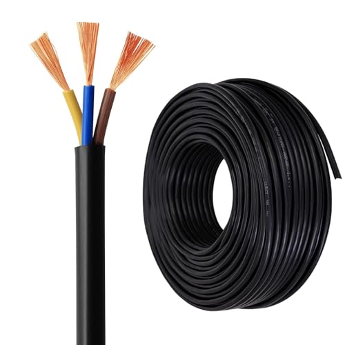 18-16 Gauge Copper Core Power Cable 2C–8C 320FT, Multi-Conductor Flexible Electrical Wire, 300/500V Flame Retardant PVC Insulated Cable for Control Box, Industrial Equipment, LED(2C,320FT-ROLL_18AWG)