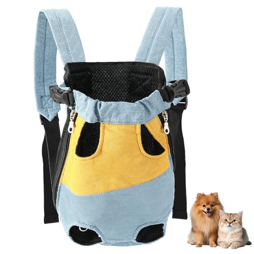 Noaxylic Mochila Portadora de Mascotas Transpirable, Mochila Perro, Correa Ajustable Bolsa Portátil para Mascotas, para Perros Pequeños, para Viajes Camping Senderismo